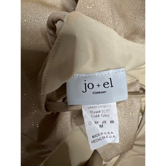 Jo + El Off Shoulder Gown Long Elegant Golden Party Evening Dress Womens Size M - Picture 6 of 16